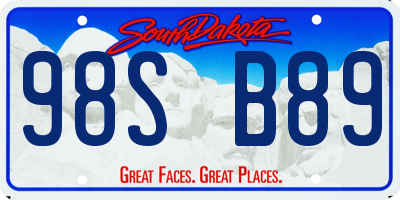 SD license plate 98SB89