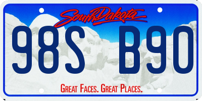 SD license plate 98SB90