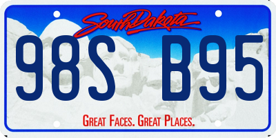 SD license plate 98SB95