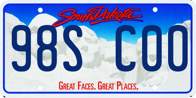 SD license plate 98SC00