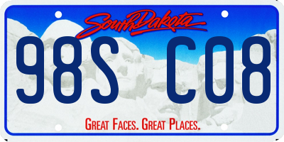 SD license plate 98SC08