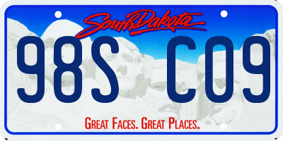 SD license plate 98SC09