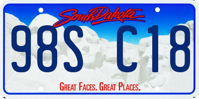 SD license plate 98SC18