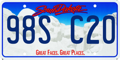 SD license plate 98SC20