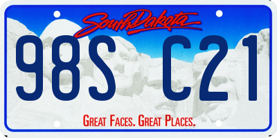 SD license plate 98SC21