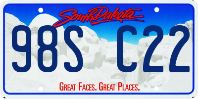 SD license plate 98SC22