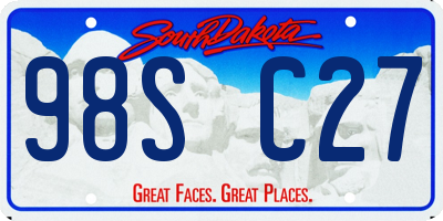 SD license plate 98SC27