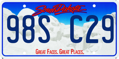 SD license plate 98SC29