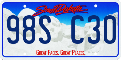 SD license plate 98SC30