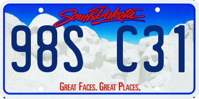 SD license plate 98SC31