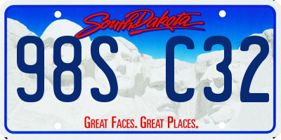 SD license plate 98SC32
