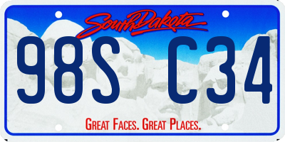 SD license plate 98SC34