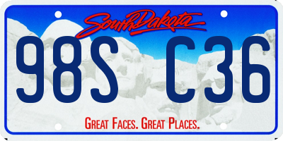 SD license plate 98SC36