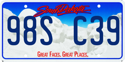 SD license plate 98SC39
