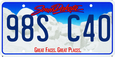 SD license plate 98SC40