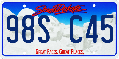 SD license plate 98SC45