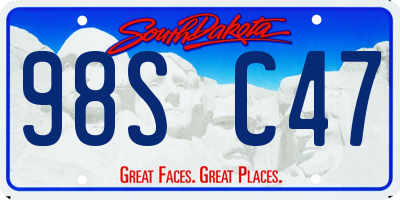 SD license plate 98SC47