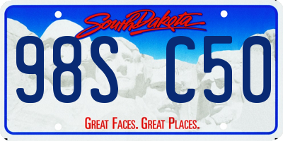 SD license plate 98SC50