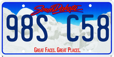 SD license plate 98SC58