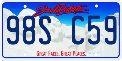 SD license plate 98SC59
