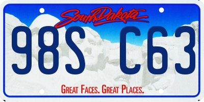 SD license plate 98SC63