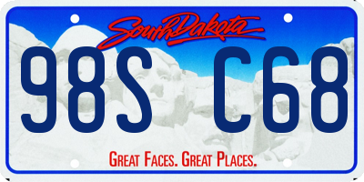 SD license plate 98SC68