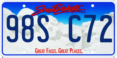 SD license plate 98SC72