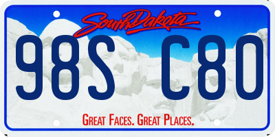 SD license plate 98SC80