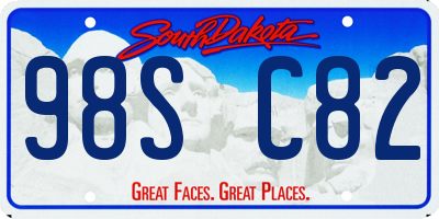 SD license plate 98SC82