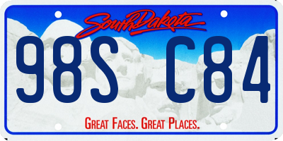 SD license plate 98SC84