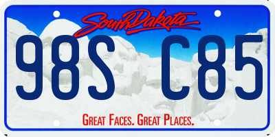 SD license plate 98SC85
