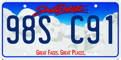 SD license plate 98SC91