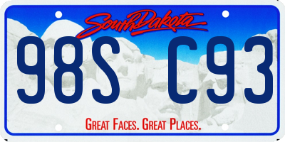 SD license plate 98SC93