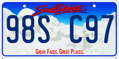 SD license plate 98SC97