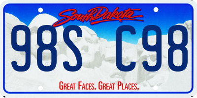 SD license plate 98SC98