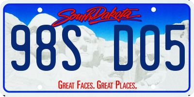 SD license plate 98SD05