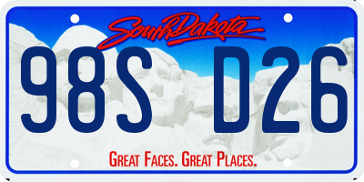 SD license plate 98SD26