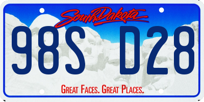 SD license plate 98SD28