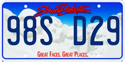 SD license plate 98SD29