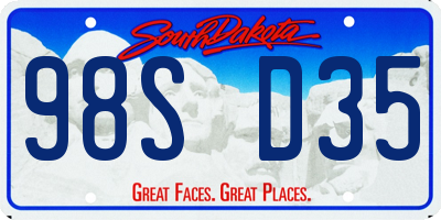 SD license plate 98SD35