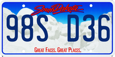 SD license plate 98SD36