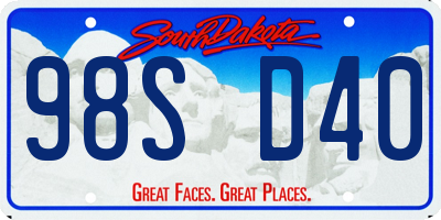SD license plate 98SD40
