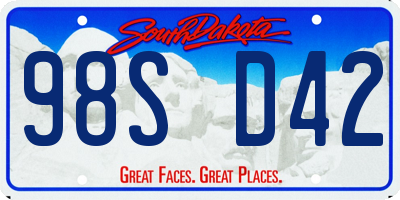 SD license plate 98SD42