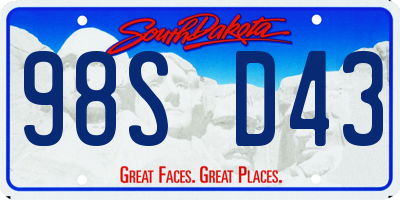 SD license plate 98SD43
