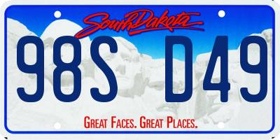 SD license plate 98SD49