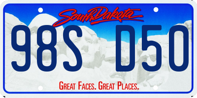 SD license plate 98SD50