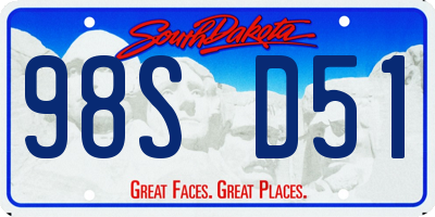SD license plate 98SD51