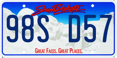 SD license plate 98SD57