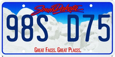 SD license plate 98SD75