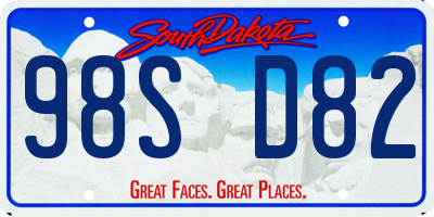 SD license plate 98SD82